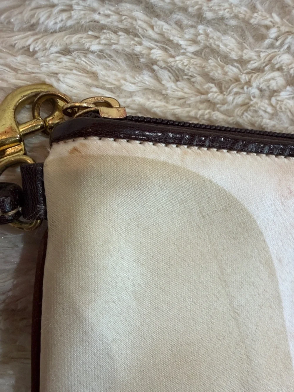 Coach Clutch Wristlet in Brown, Cream and Dark Brown - Picture 4 of 7